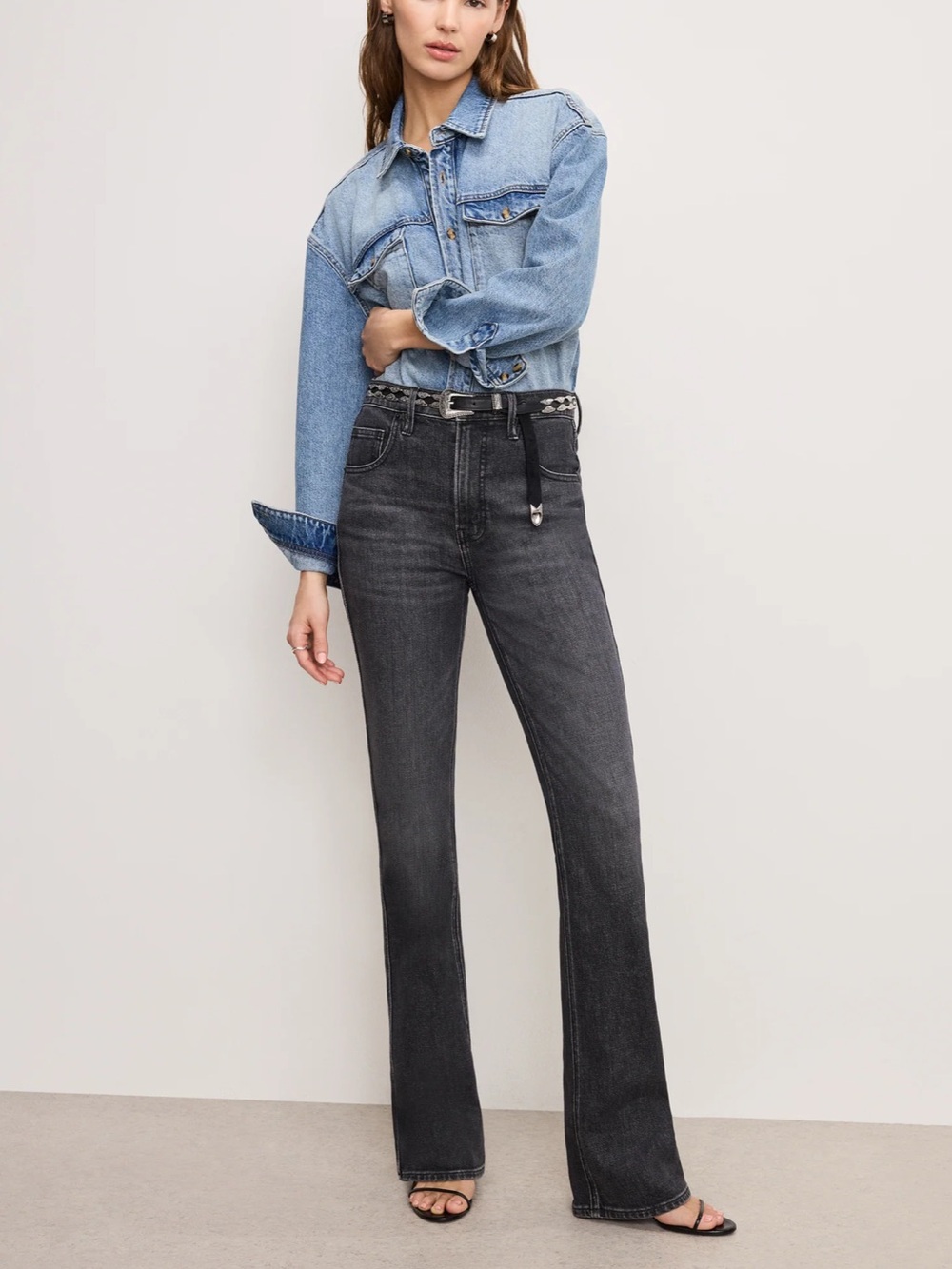 Good American GOOD COWBOY Black Bootcut Jeans